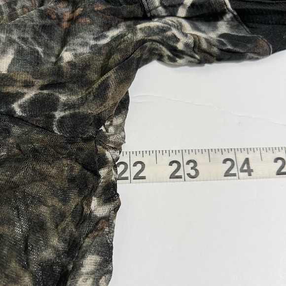 Puli Leopard Print Ruffle Tunic Dress L Sheer Boho Layered Hem Animal Print Top - Picture 6 of 10